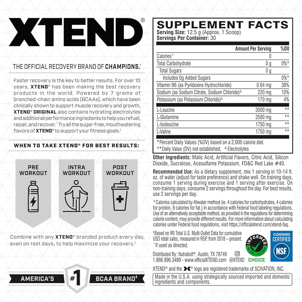 XTEND BCAAS + ELECTROLITOS 30 SERVICIOS